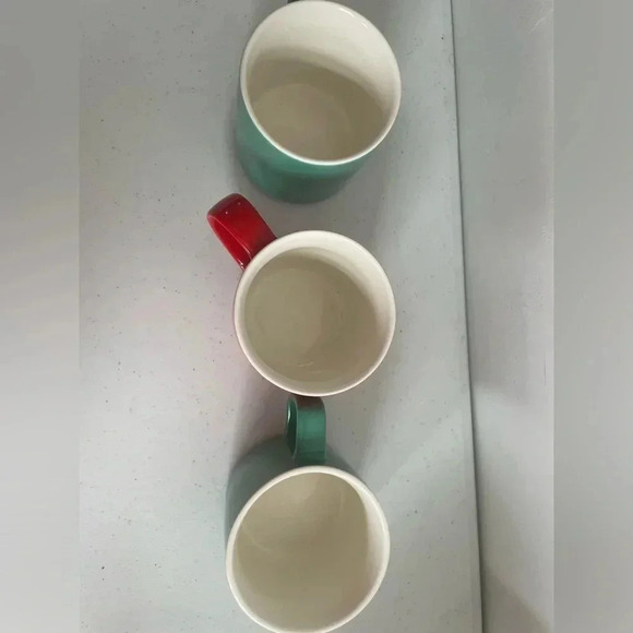 2021 Starbucks 11oz Siren Mermaid Mug Lot‎ of 3! Solid Turquoise Red Like New! - Picture 4 of 8